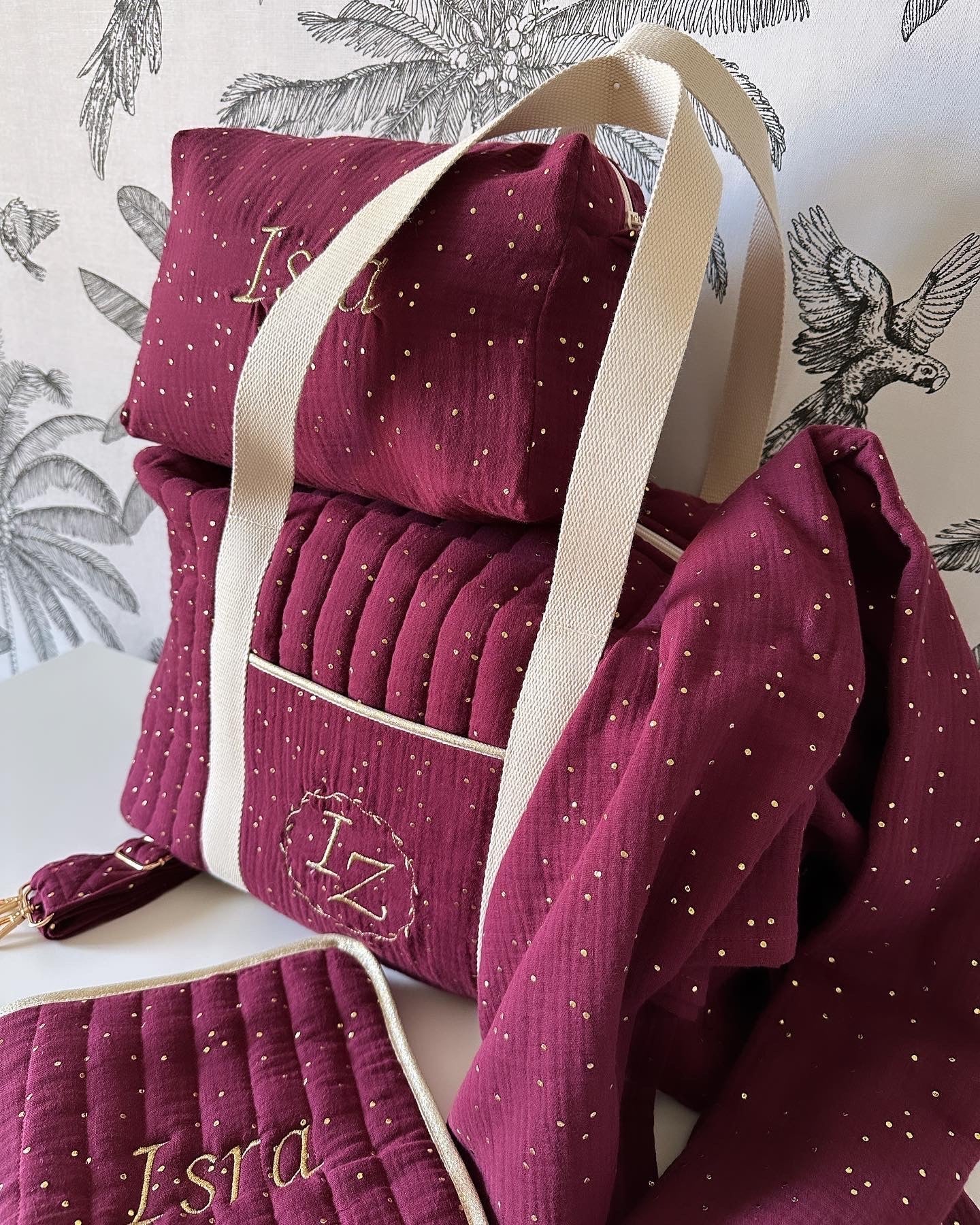 Trousseau naissance 5pieces -sac de maternité mini -les essentiels personnalisés