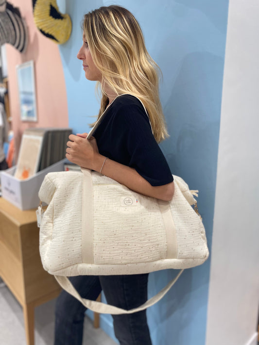 Sac xl ecru et or