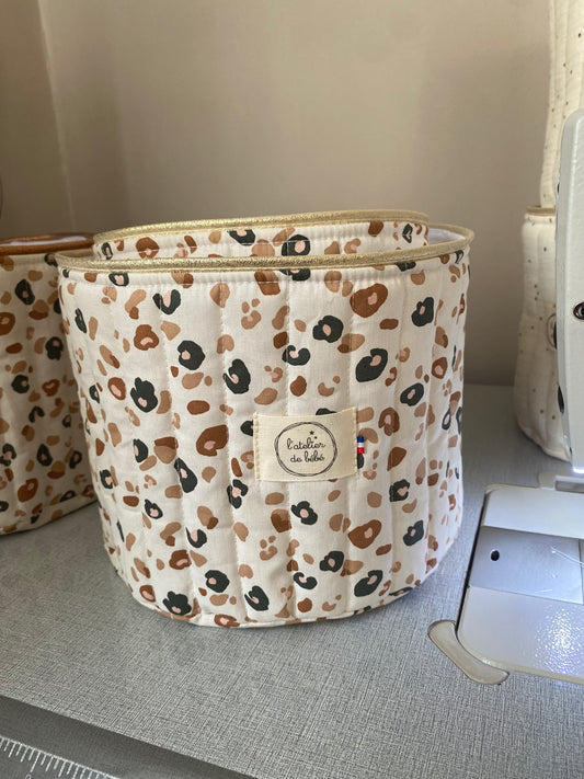 Duo Paniere coton matelassé leopard