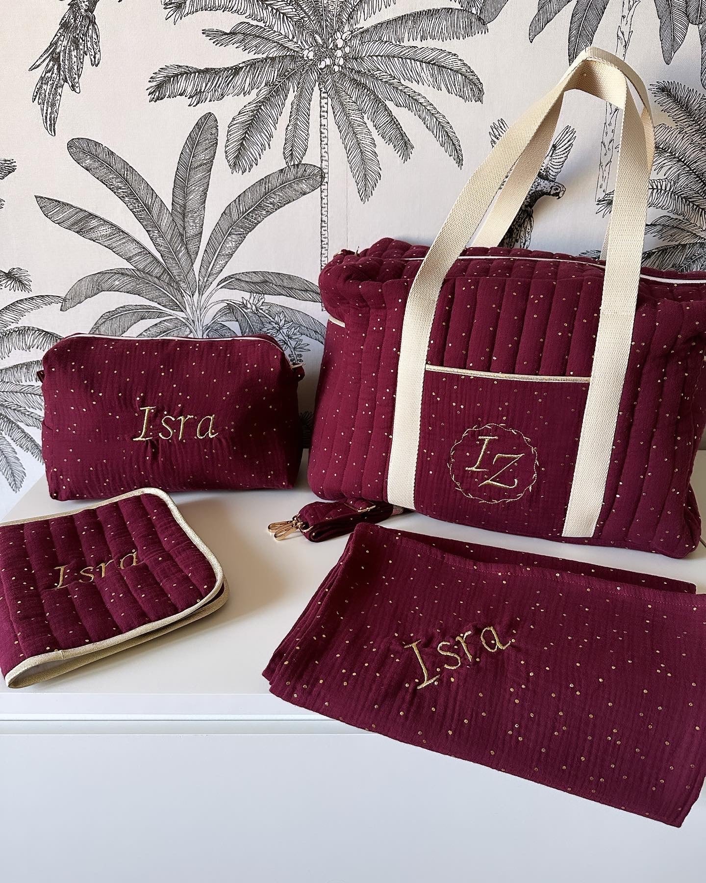 Trousseau naissance 5pieces -sac de maternité mini -les essentiels personnalisés