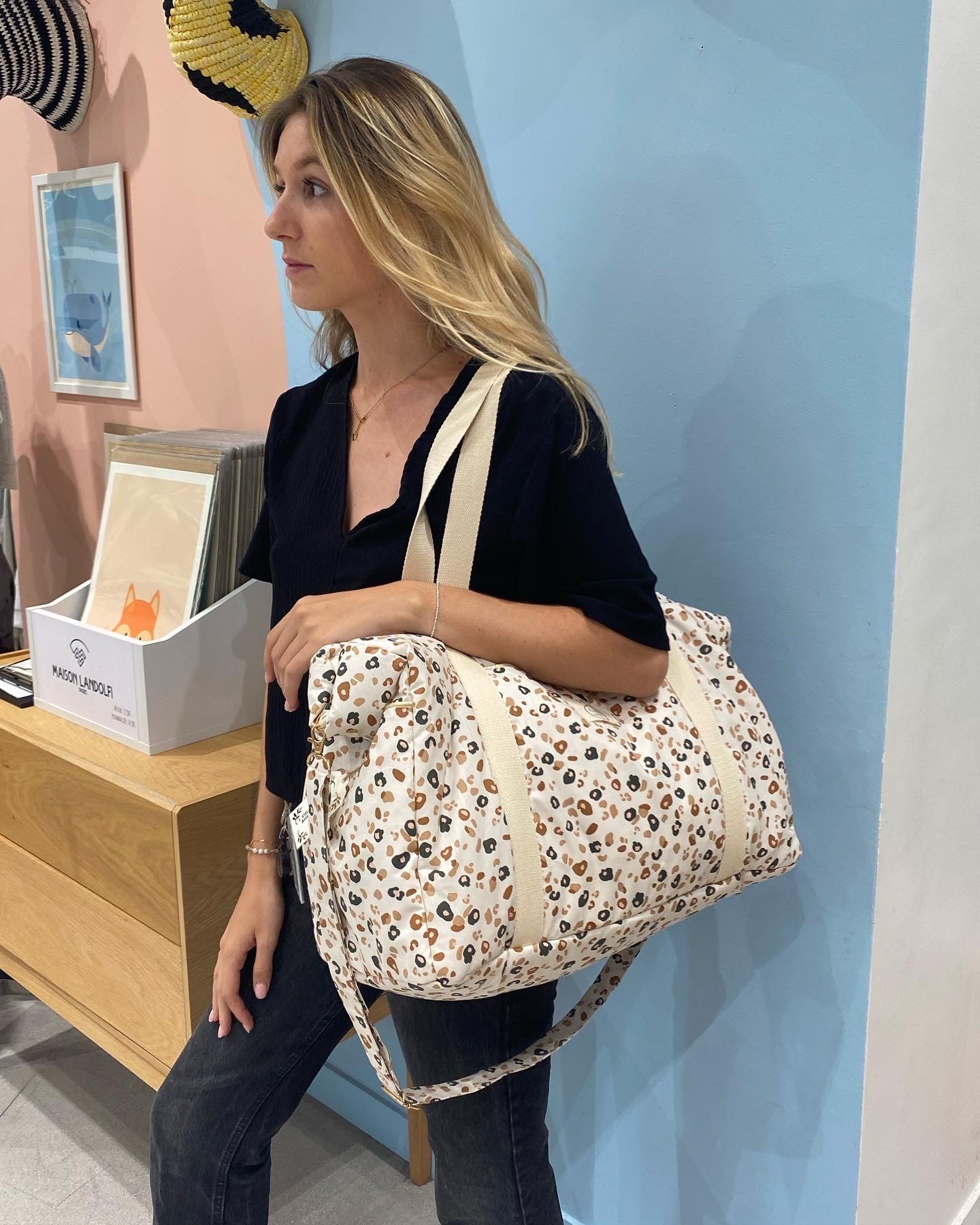 Sac a langer week-end xl léopard