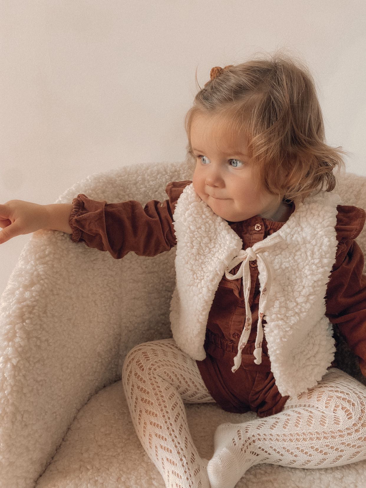 Gilet/veste de berger effet mouton en fourrure très douce