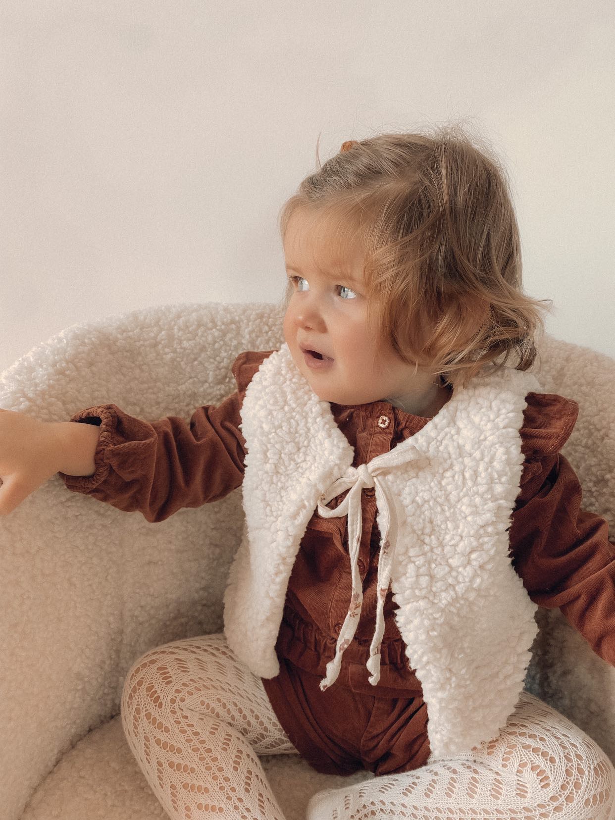 Gilet/veste de berger effet mouton en fourrure très douce