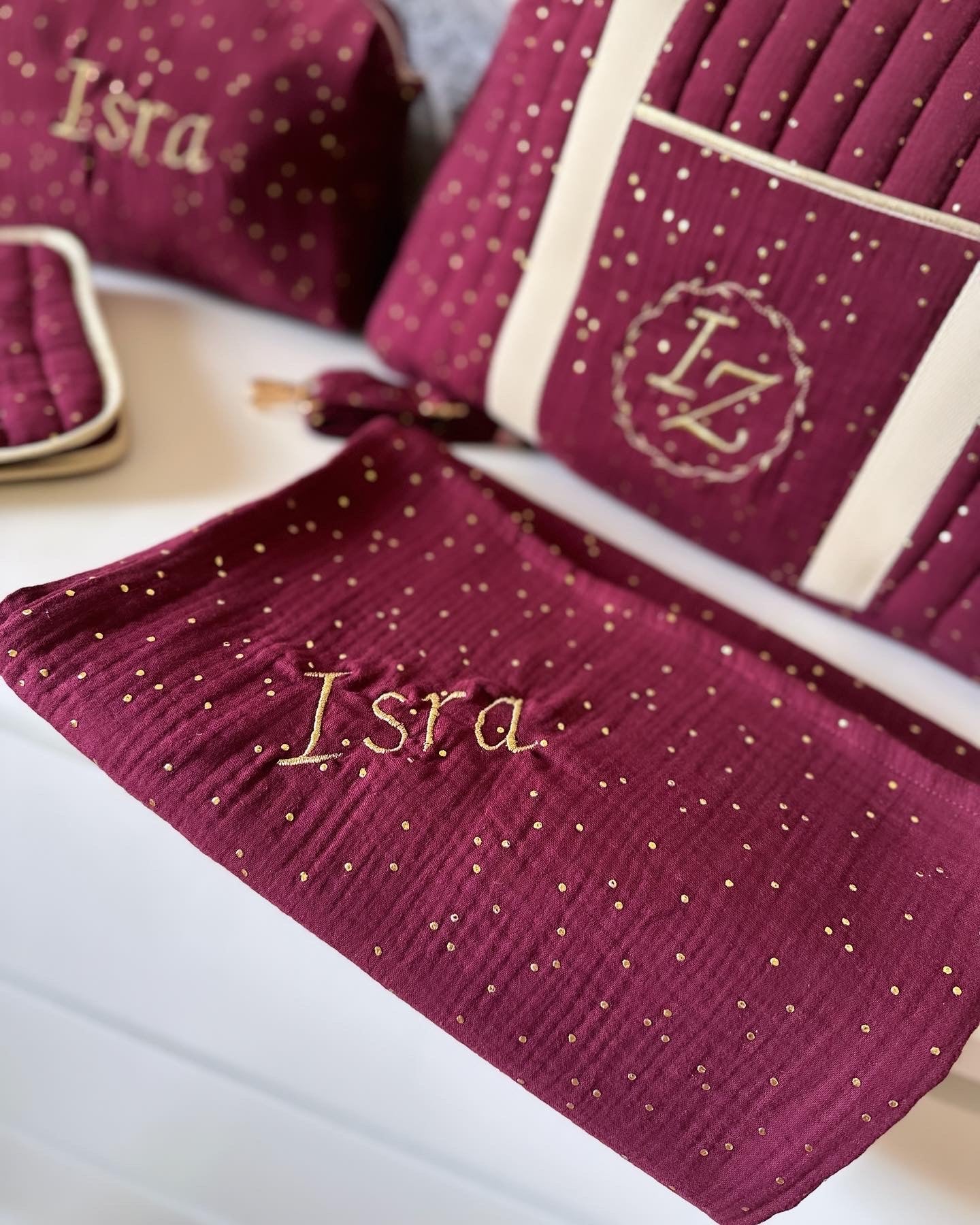 Trousseau naissance 5pieces -sac de maternité mini -les essentiels personnalisés