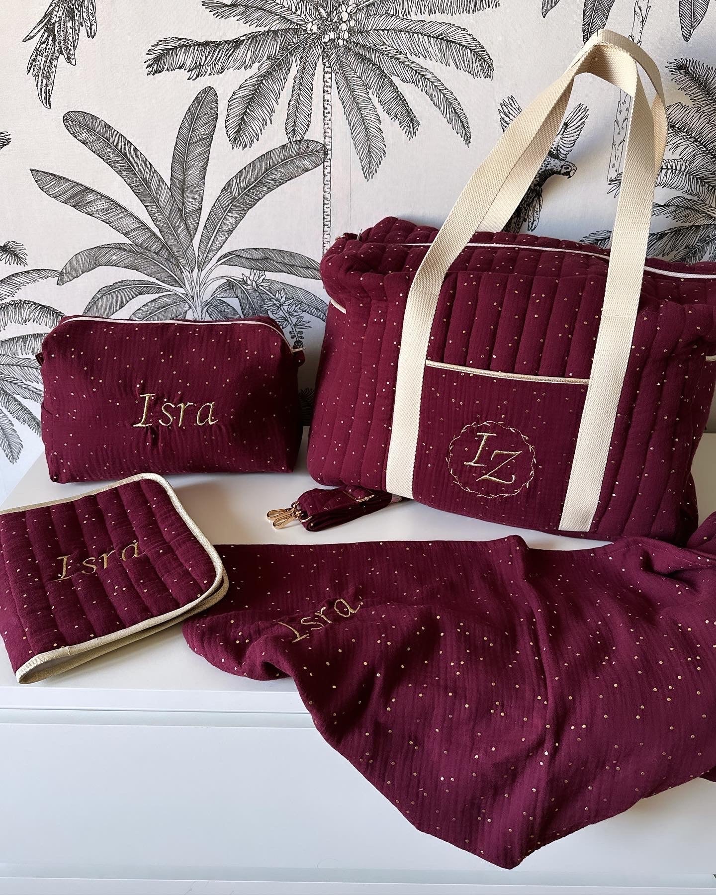 Trousseau naissance 5pieces -sac de maternité mini -les essentiels personnalisés