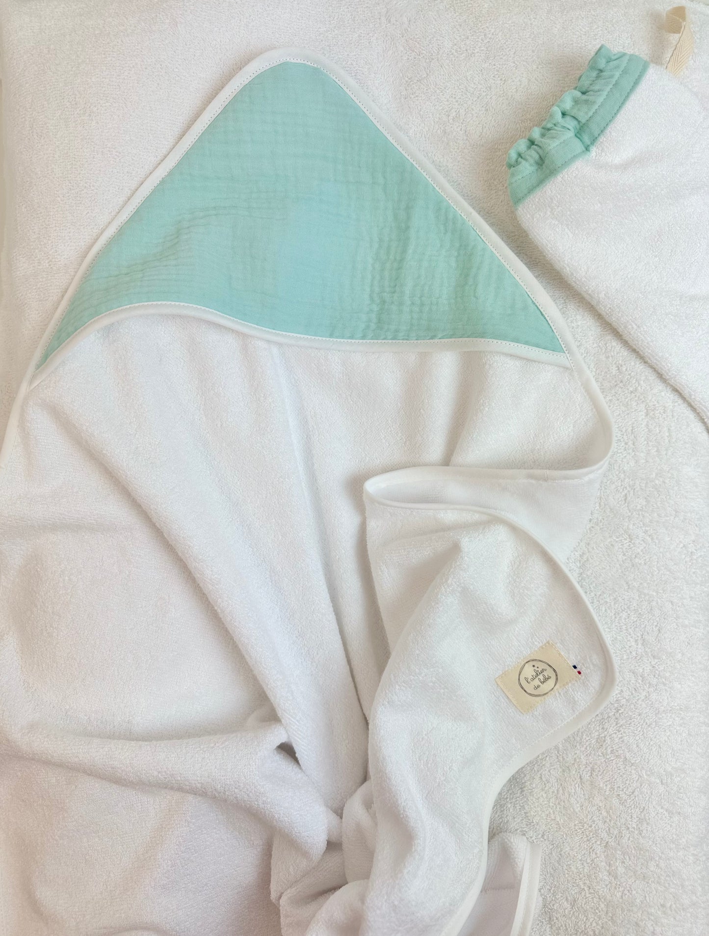 Cape de bain bébé Menthe a l'eau