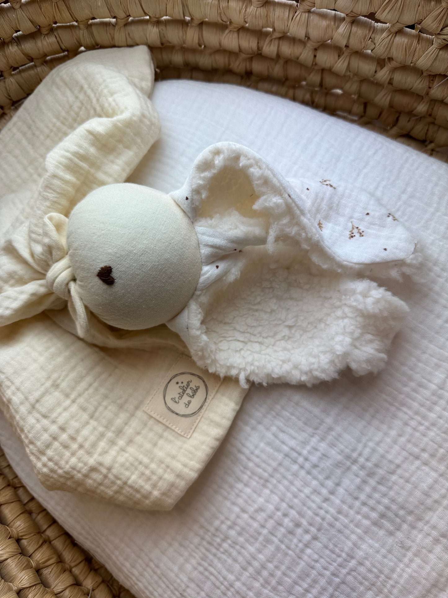 Doudou Lapin noisette -Personnalisable