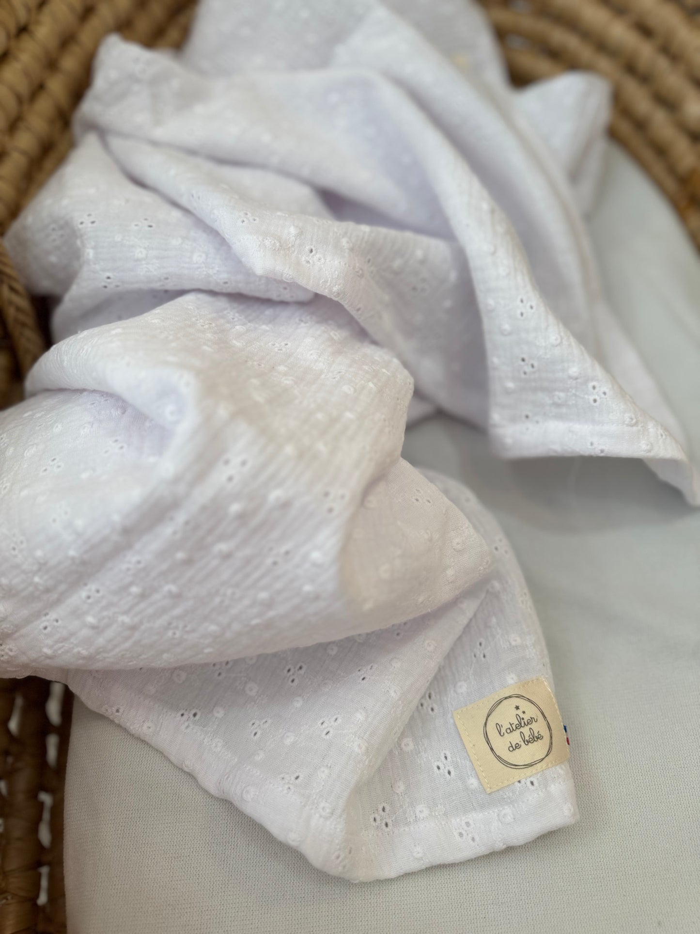 Lange mini broderie anglaise blanc