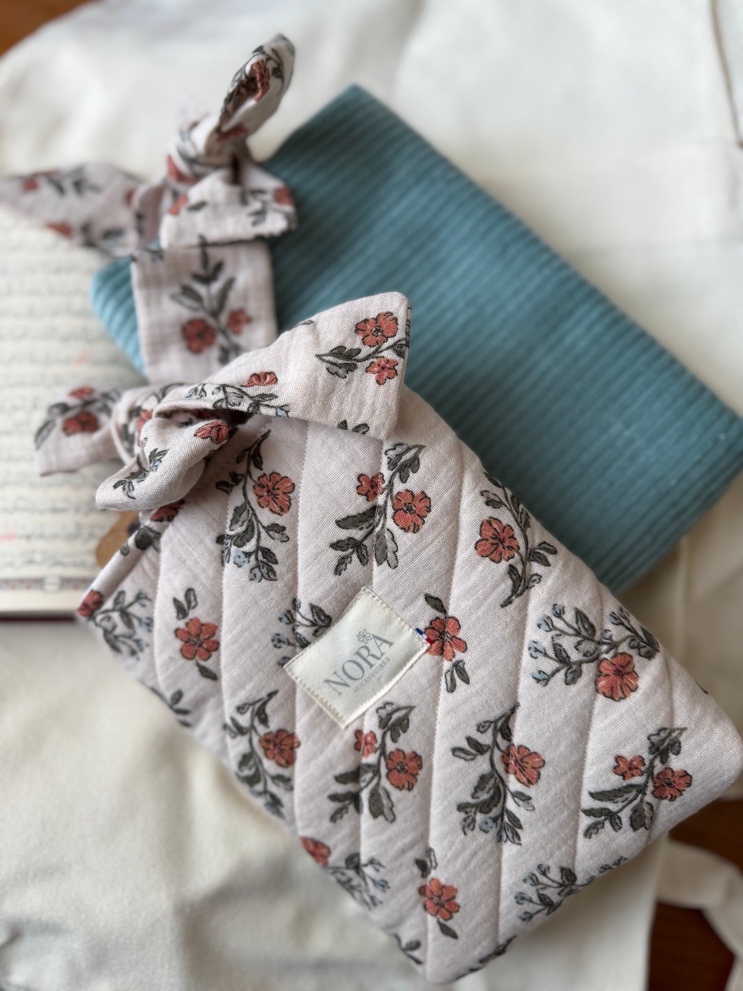 Housse de Livre Velour céladon – Format broché