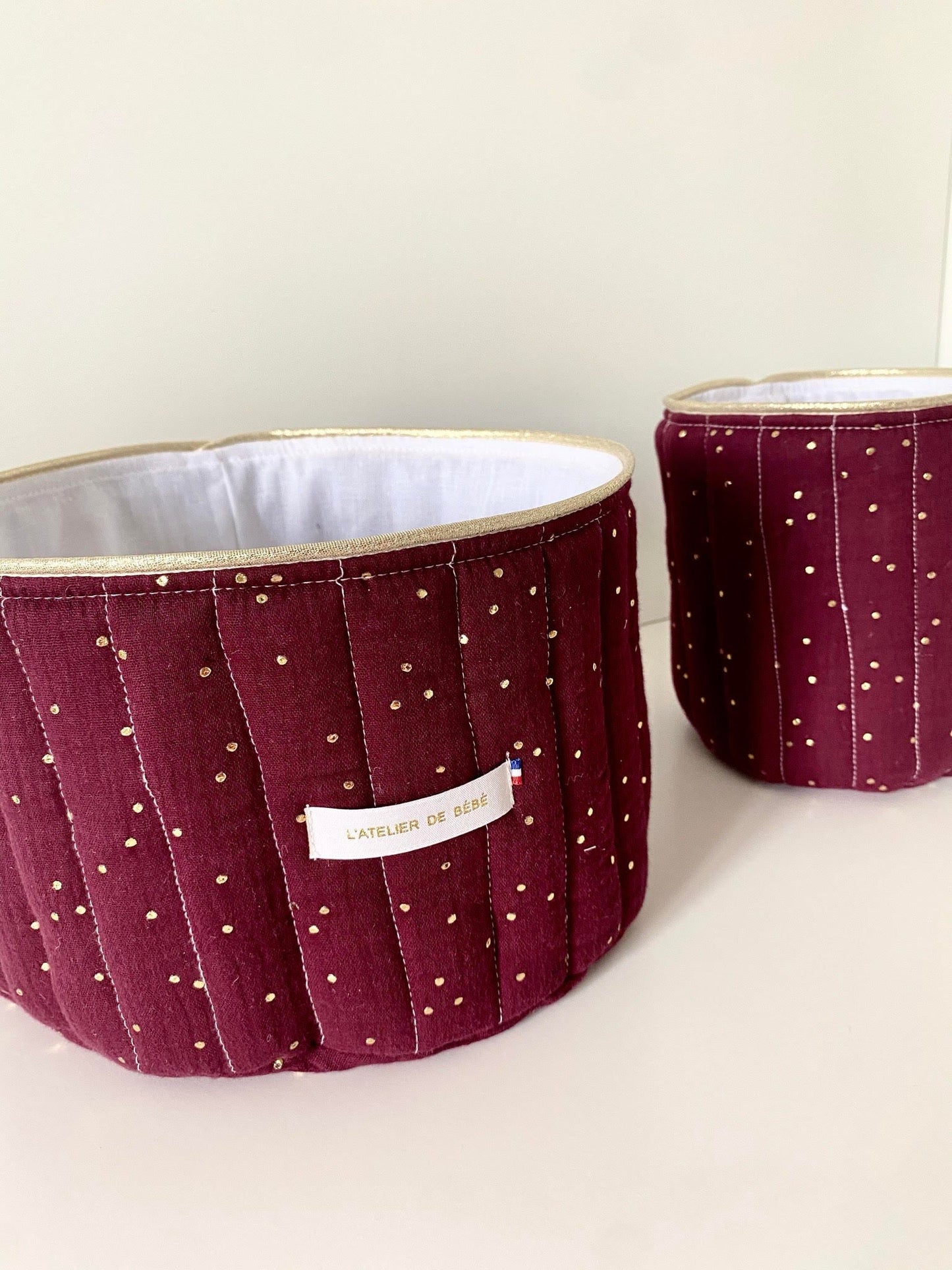 Duo Paniere coton matelassé cerise