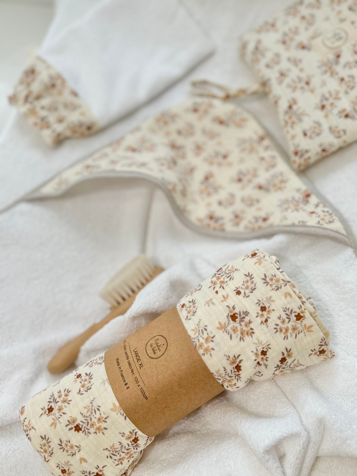 Lange XL fleuri beige Aimée