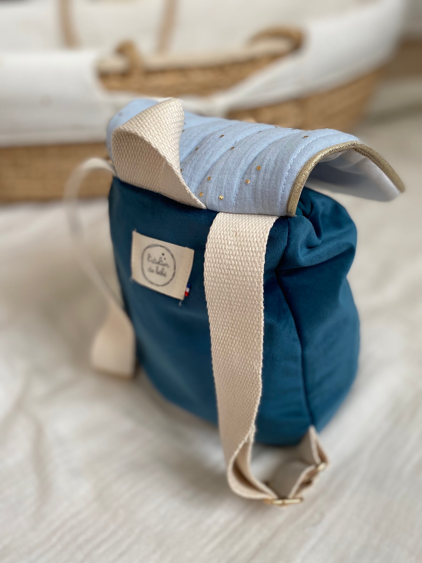 Sac a dos bébé bleu