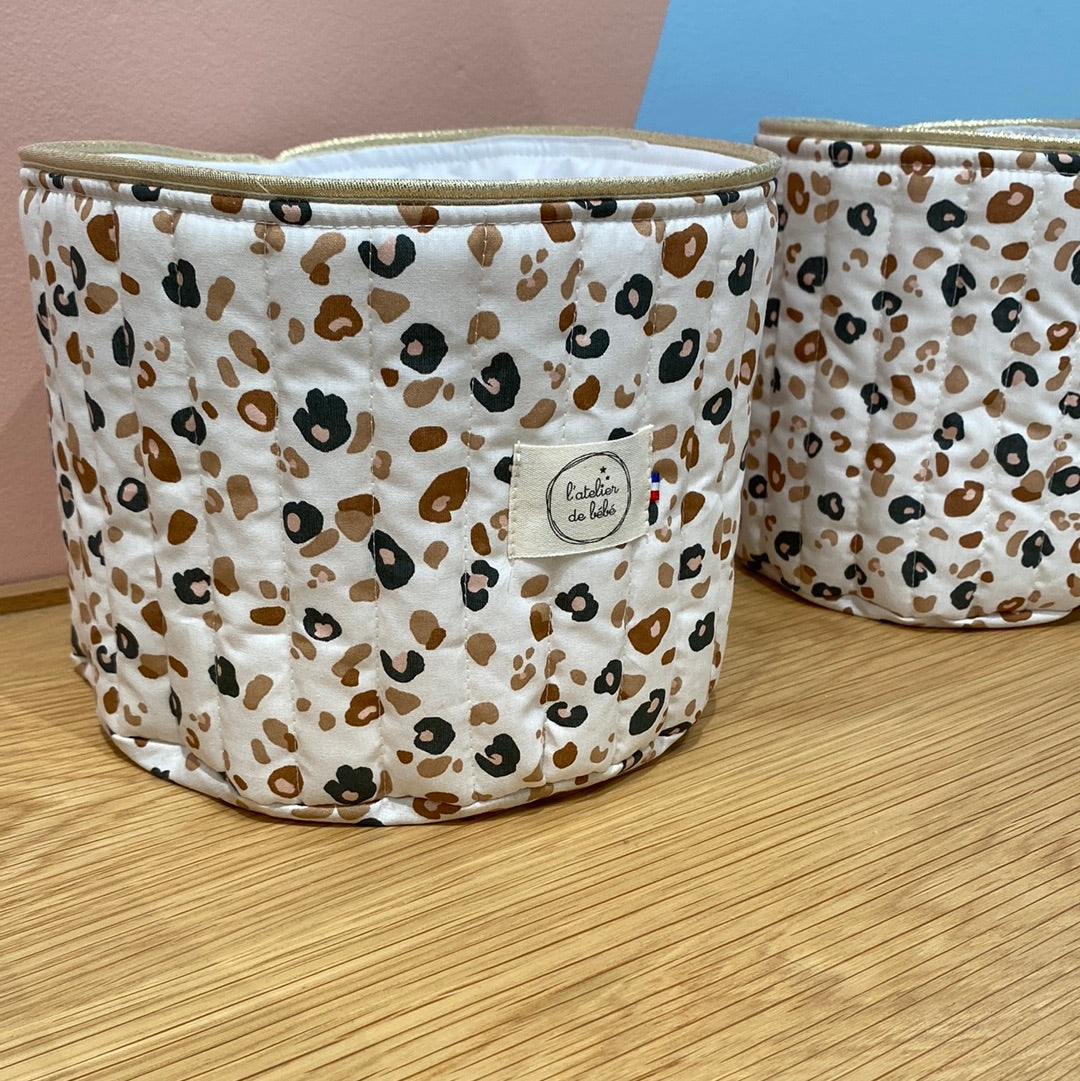 Duo Paniere coton matelassé leopard