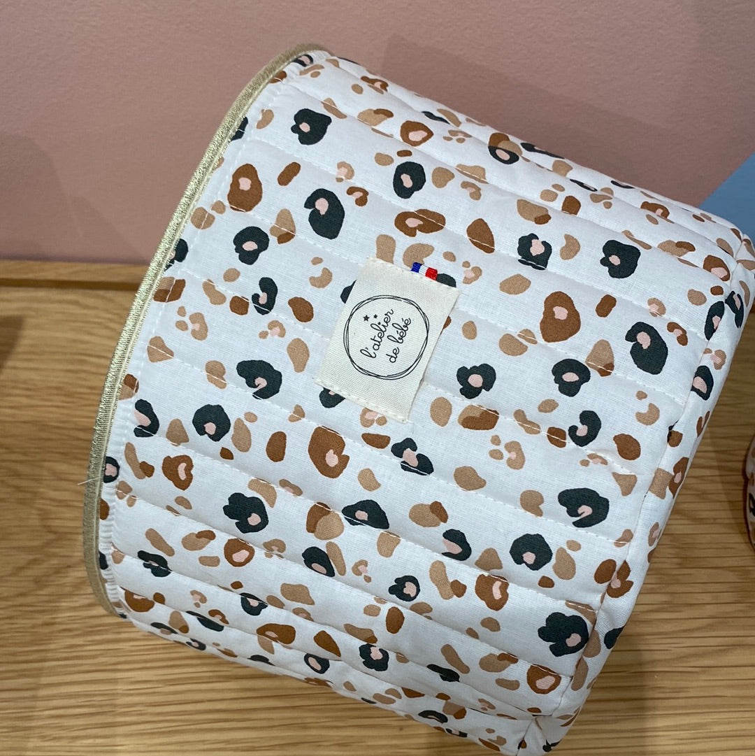 Duo Paniere coton matelassé leopard