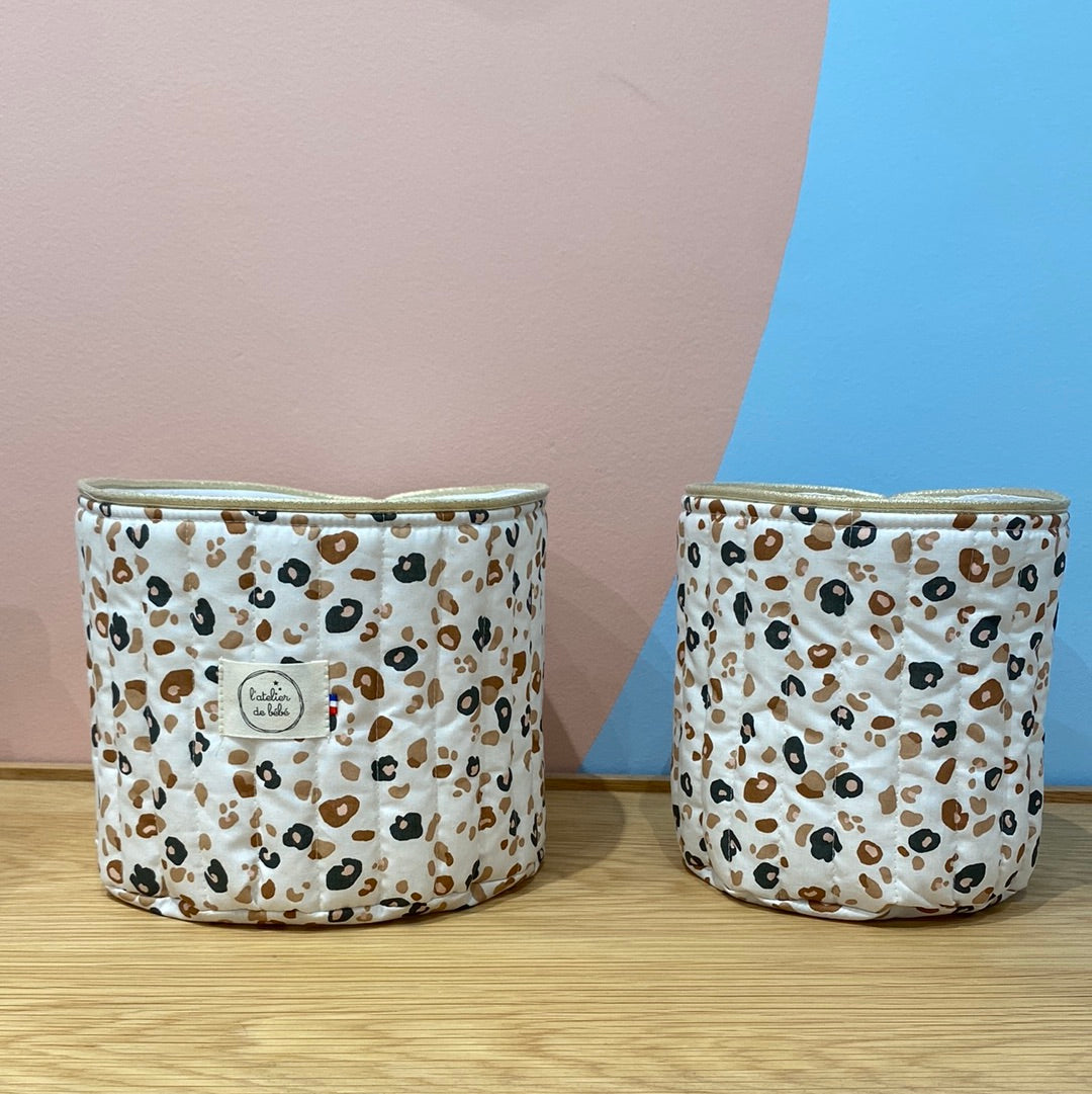Duo Paniere coton matelassé leopard