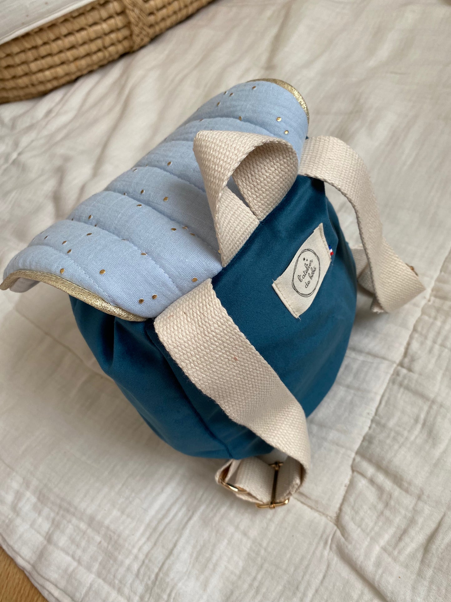 Sac a dos bébé bleu