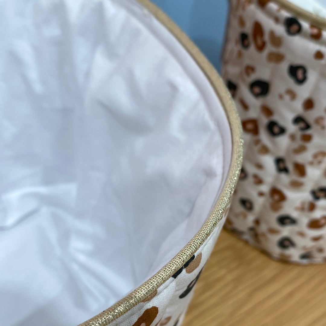 Duo Paniere coton matelassé leopard