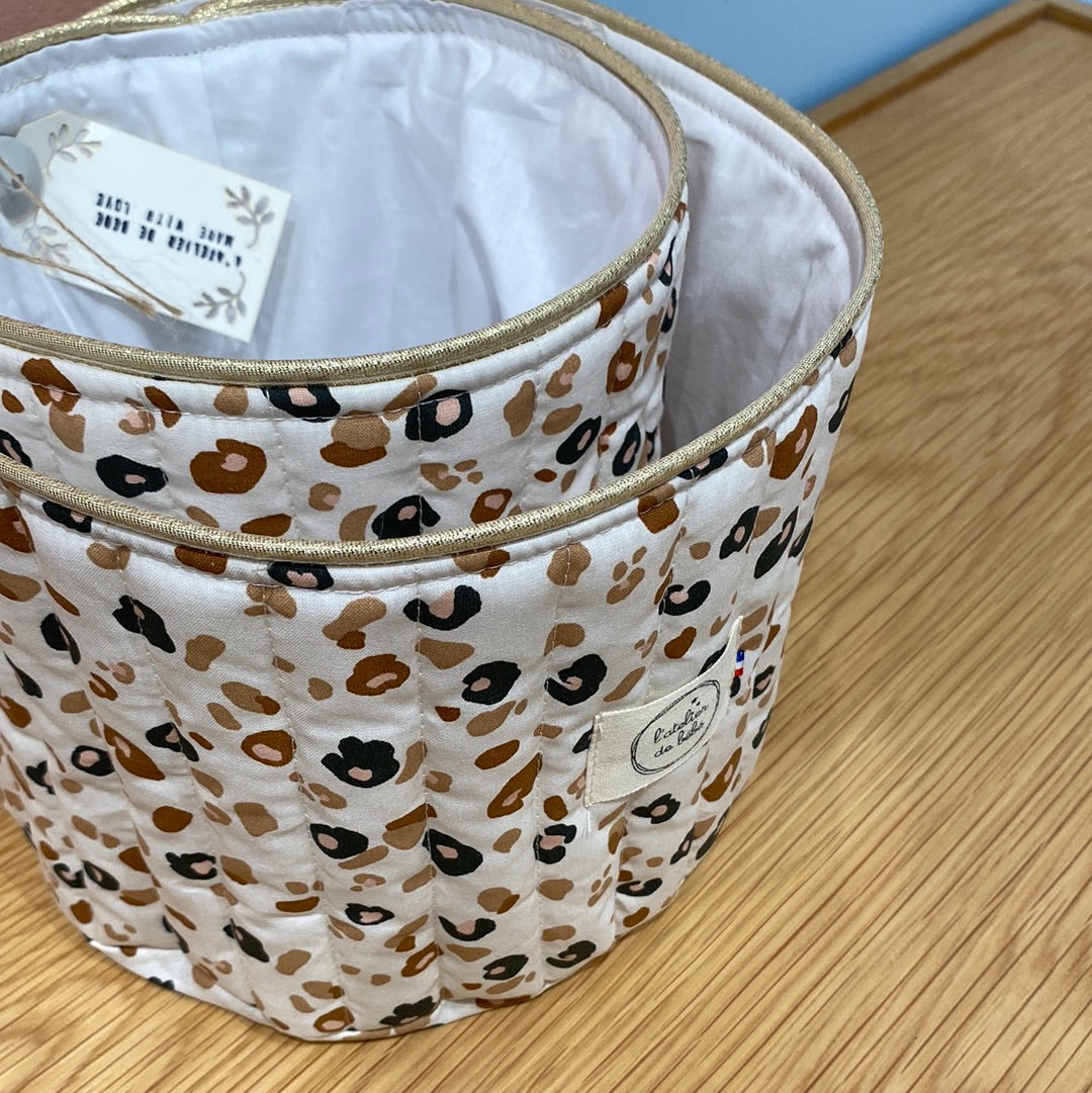 Duo Paniere coton matelassé leopard