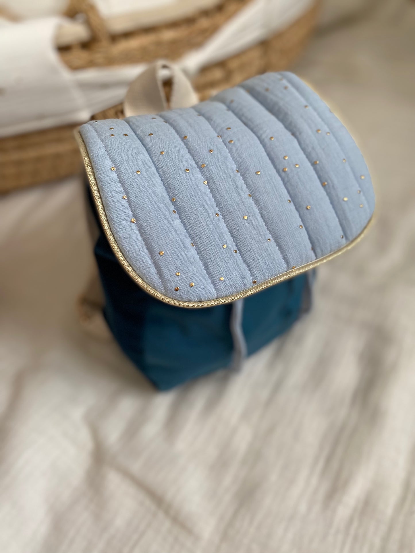 Sac a dos bébé bleu