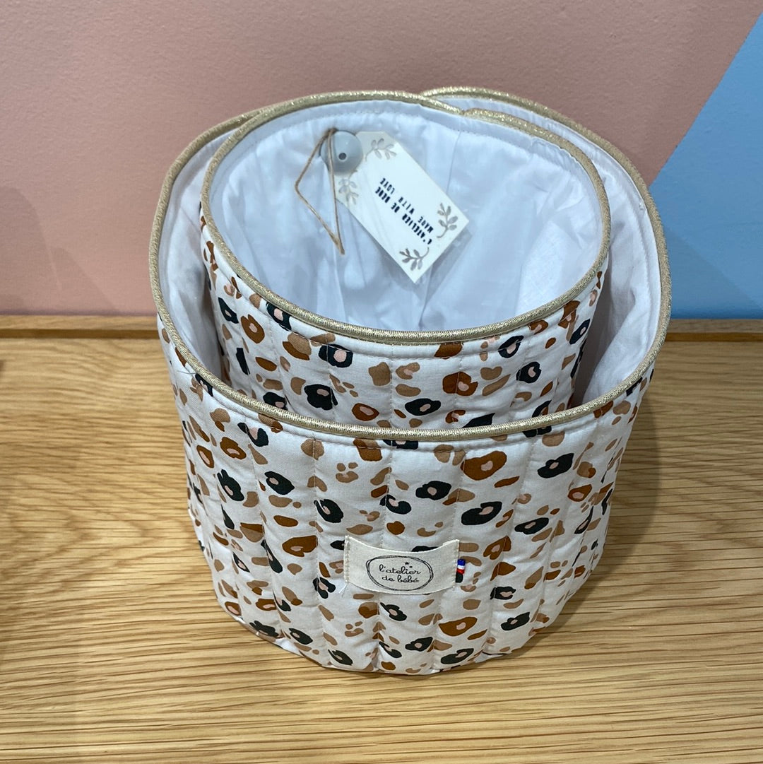 Duo Paniere coton matelassé leopard