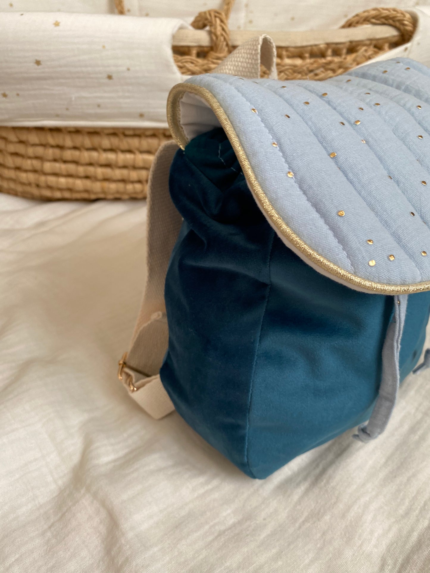 Sac a dos bébé bleu
