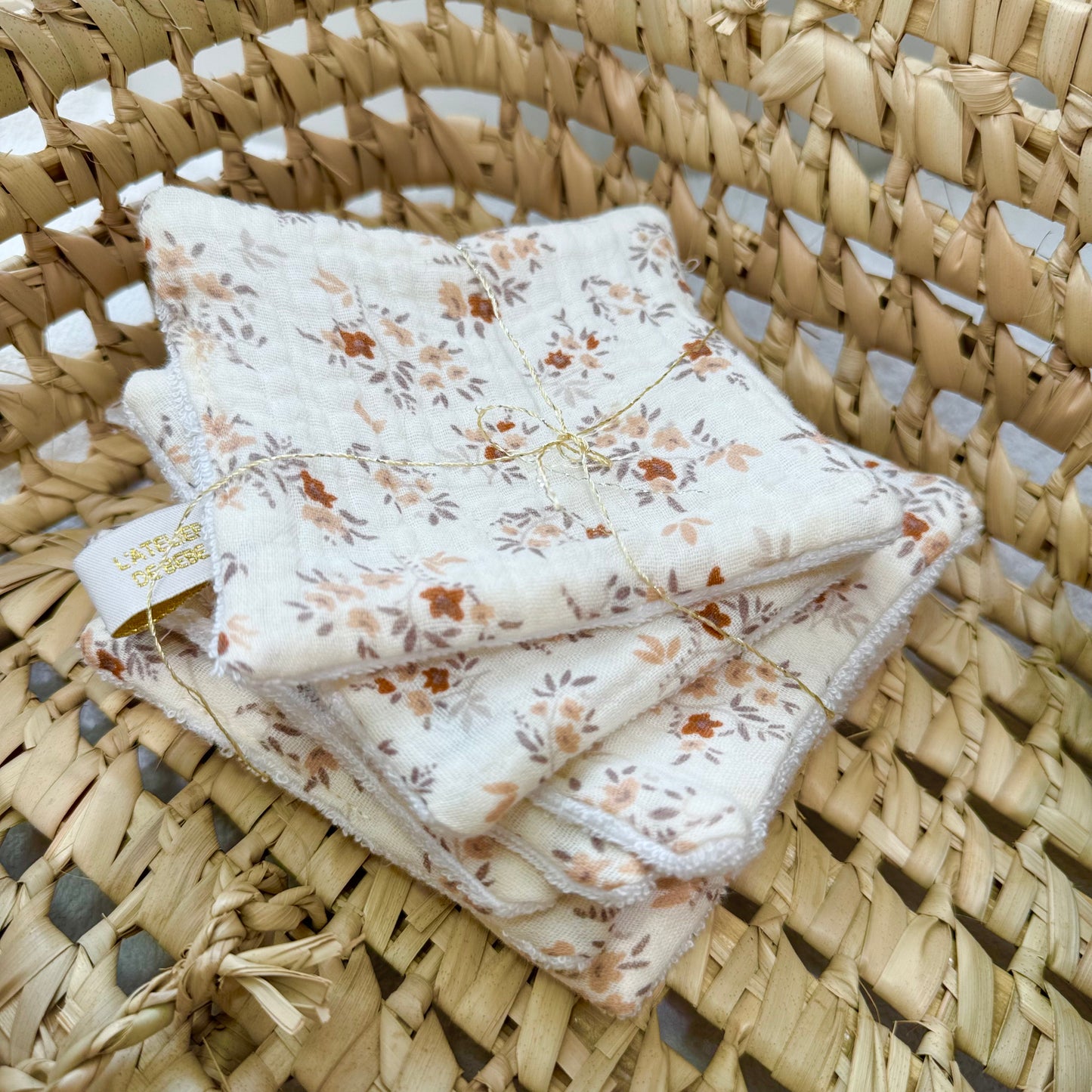 Lingettes bébé lavables Collection Aimée -lot de 7