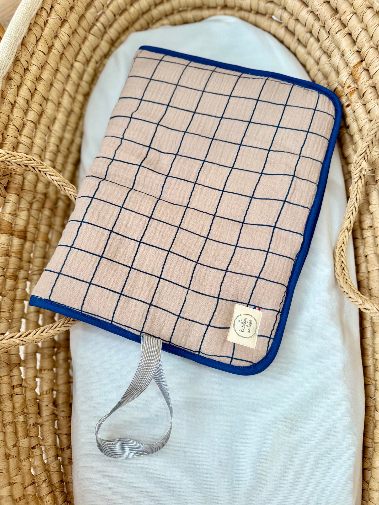 Tapis a langer nomade carreaux indigo