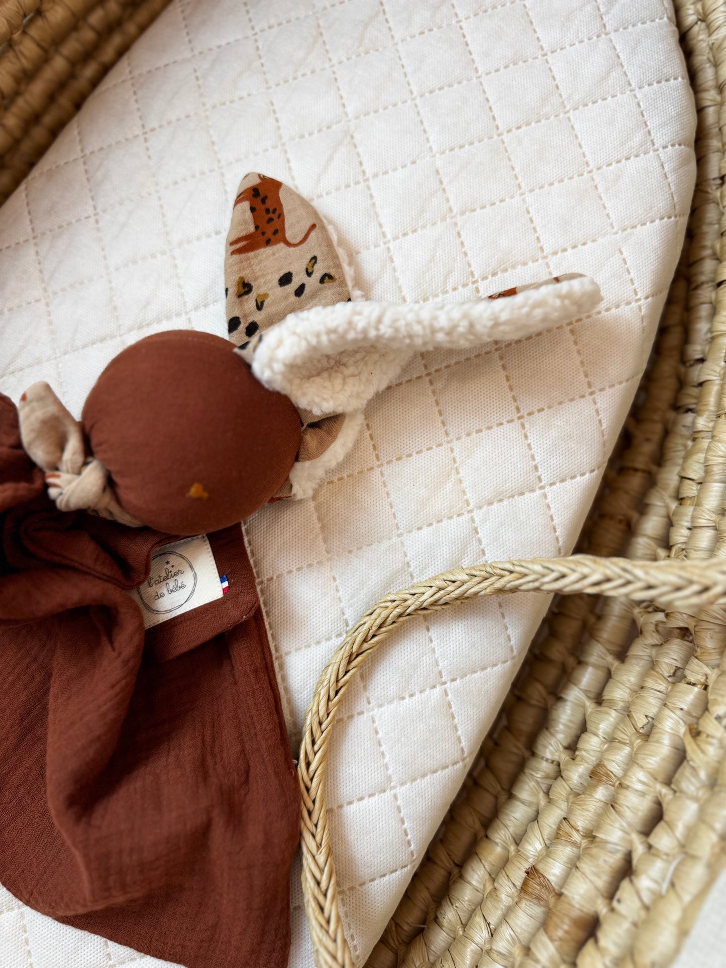 Doudou Lapin cacao -Personnalisable