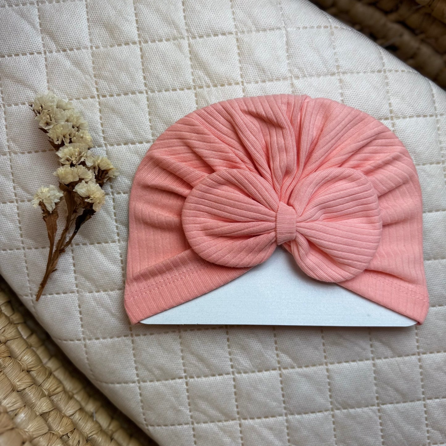 Bonnet bébé noeud coton 0-15mois