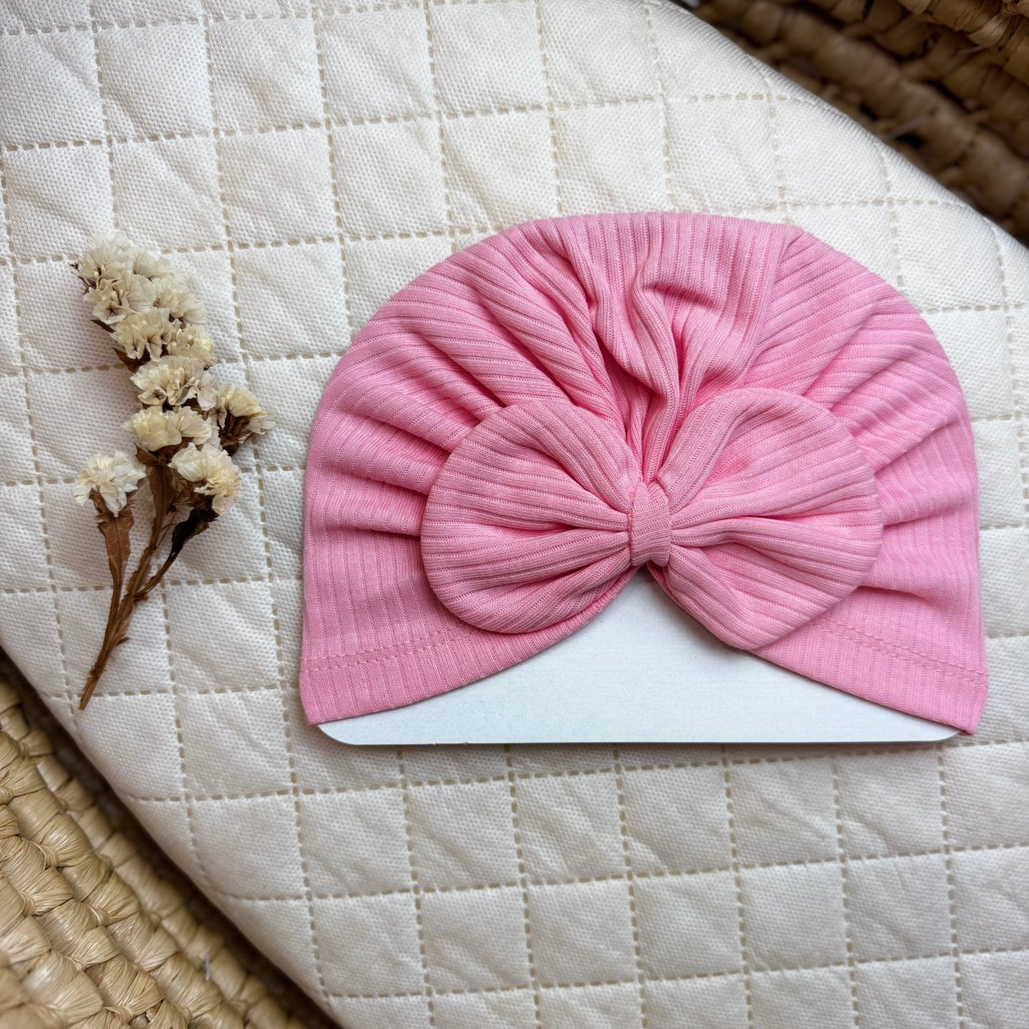 Bonnet bébé noeud coton 0-15mois