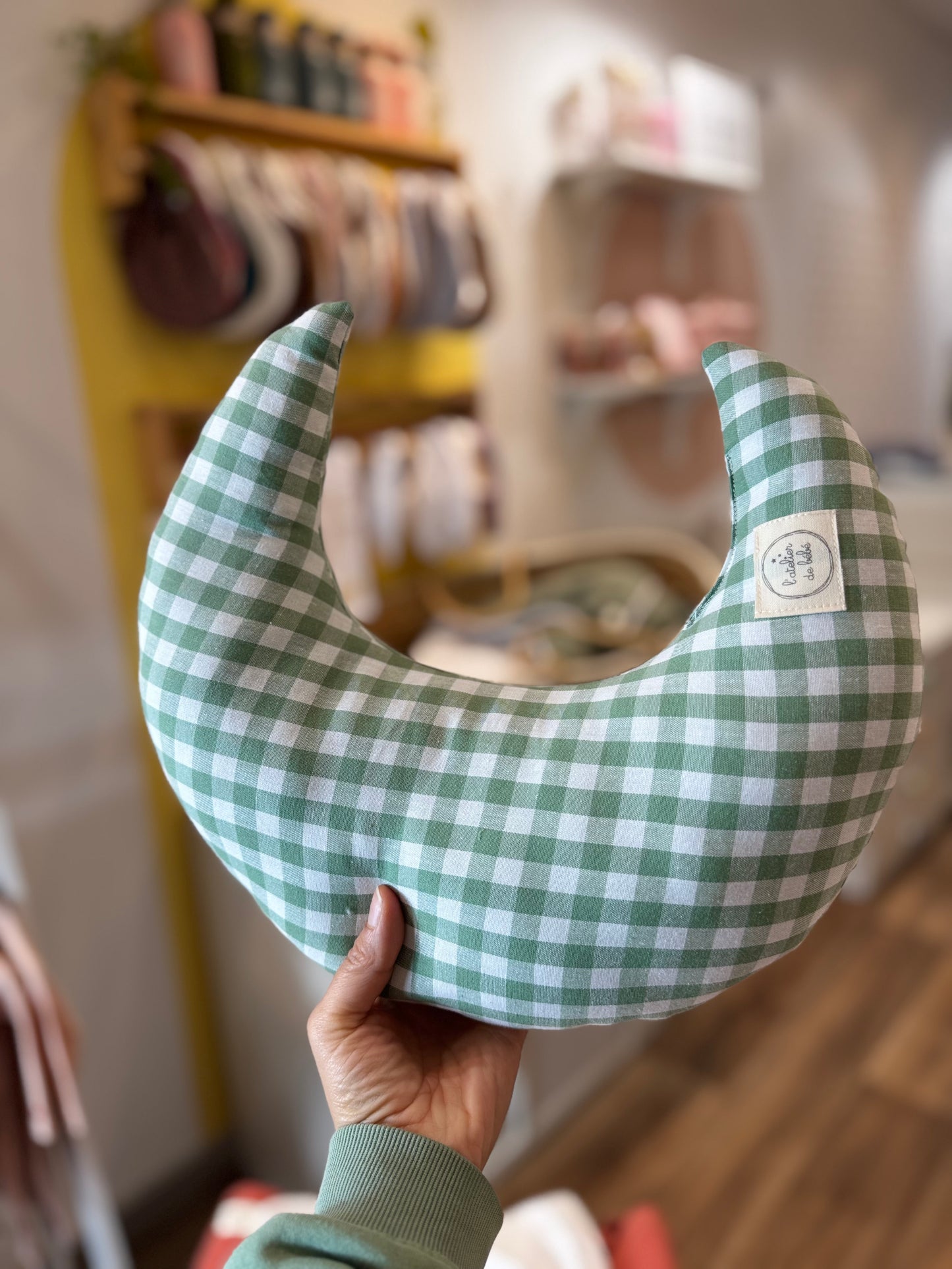 Lune câle bébé et éveil  vichy vert