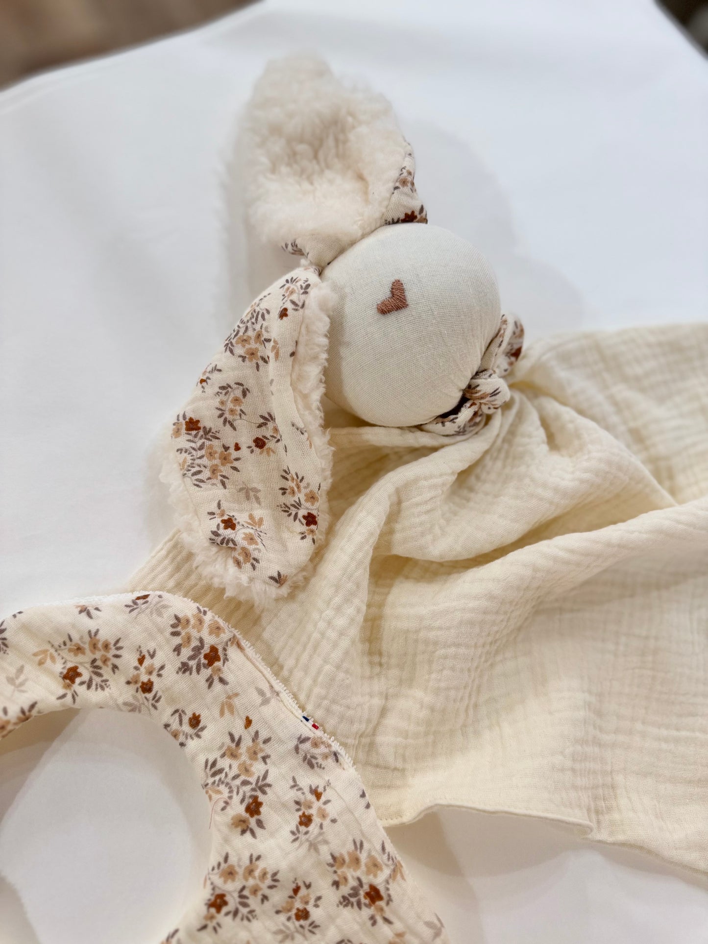 Doudou Lapin écru Aimée -Personnalisable