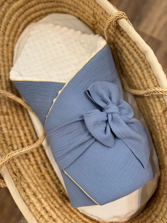 Nid d'ange Blue jean - 1ere couverture de naissance personnalisable