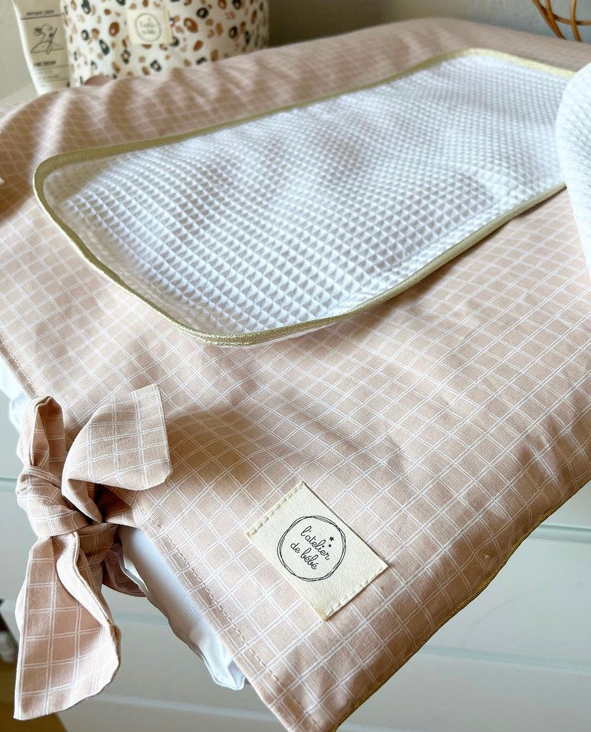 Housse de matelas a langer sucre blush