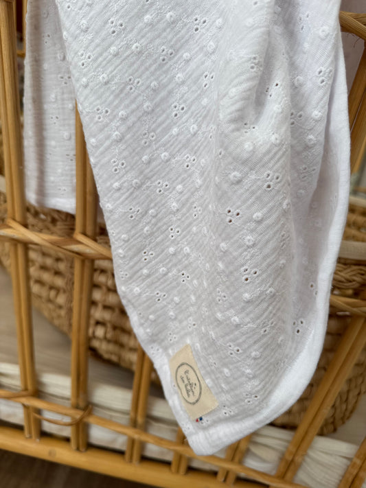 Lange XL petit broderie anglaise blanche