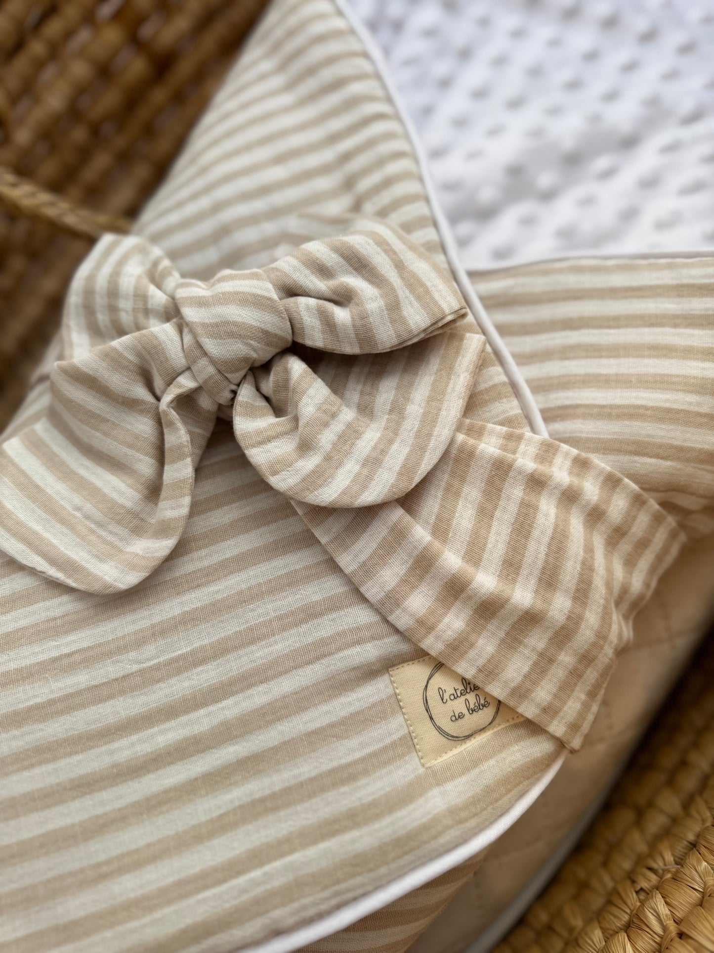 Nid d'ange marin sable - 1ere couverture de naissance-coton