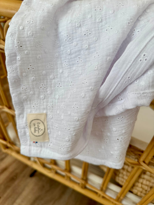 Lange mini broderie anglaise blanc