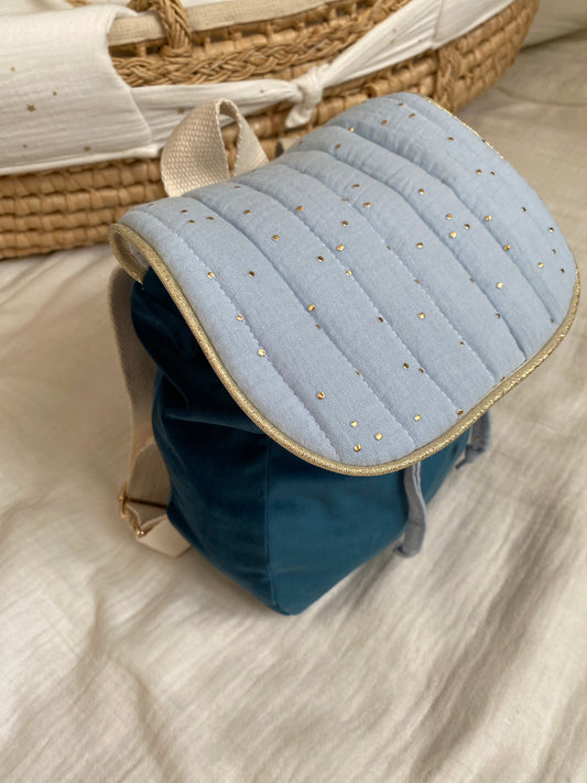 Sac a dos bébé bleu