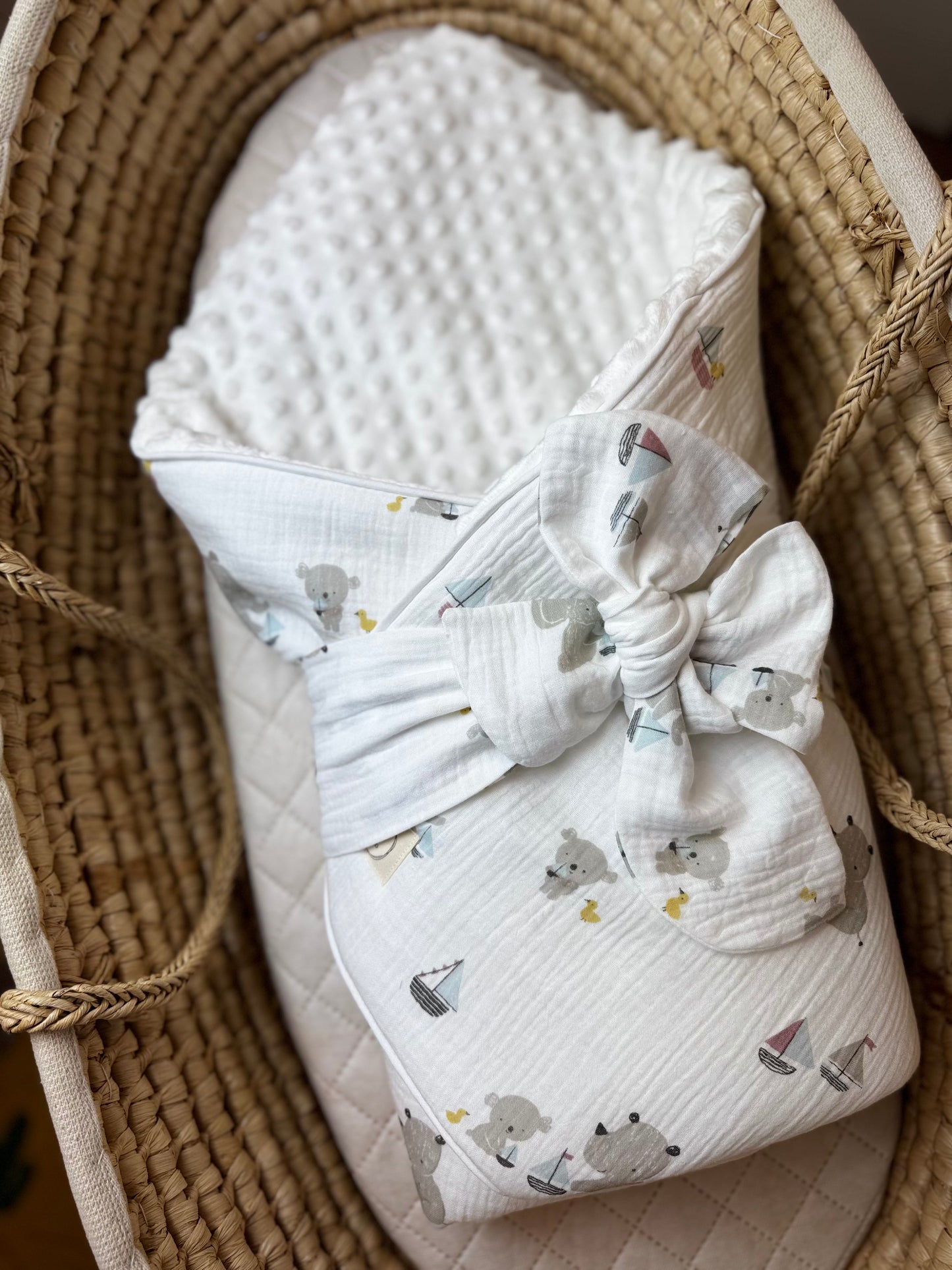 Nid d'ange de naissance bébé premiere couverture de maternité  -ours & bateaux
