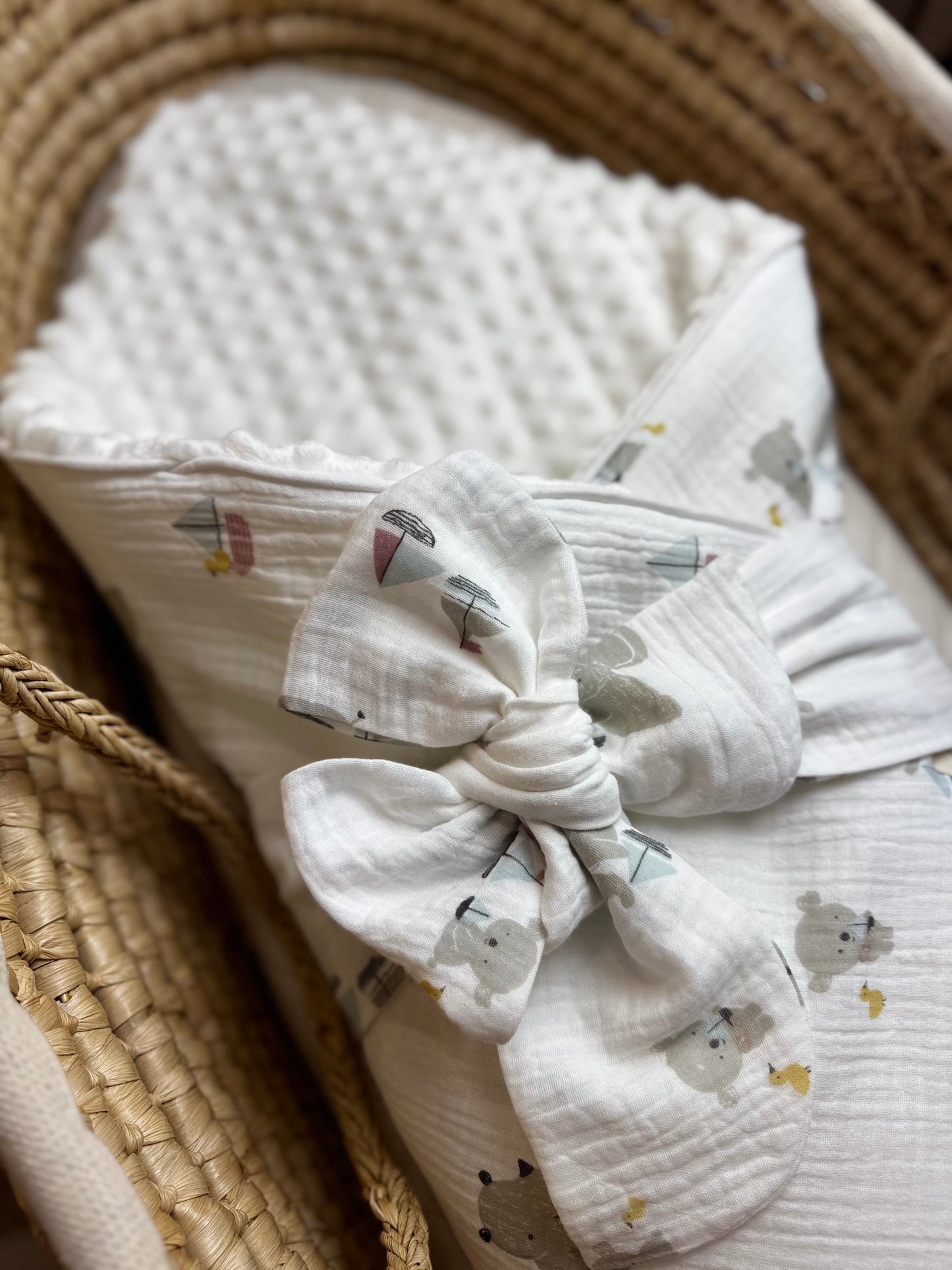 Nid d'ange de naissance bébé premiere couverture de maternité  -ours & bateaux