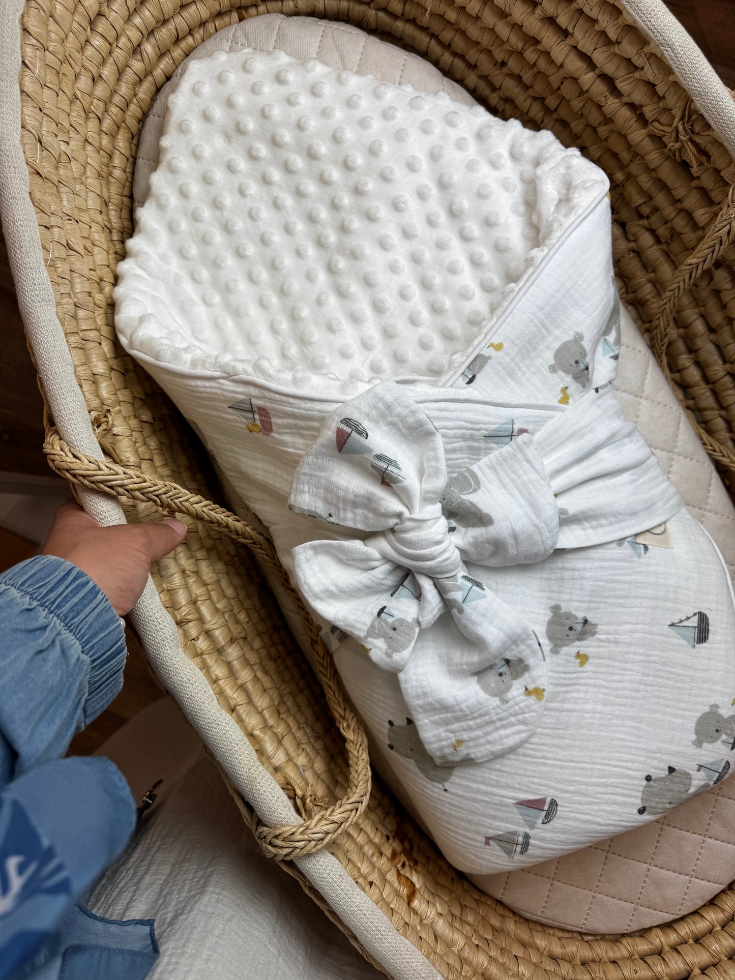 Nid d'ange de naissance bébé premiere couverture de maternité  -ours & bateaux
