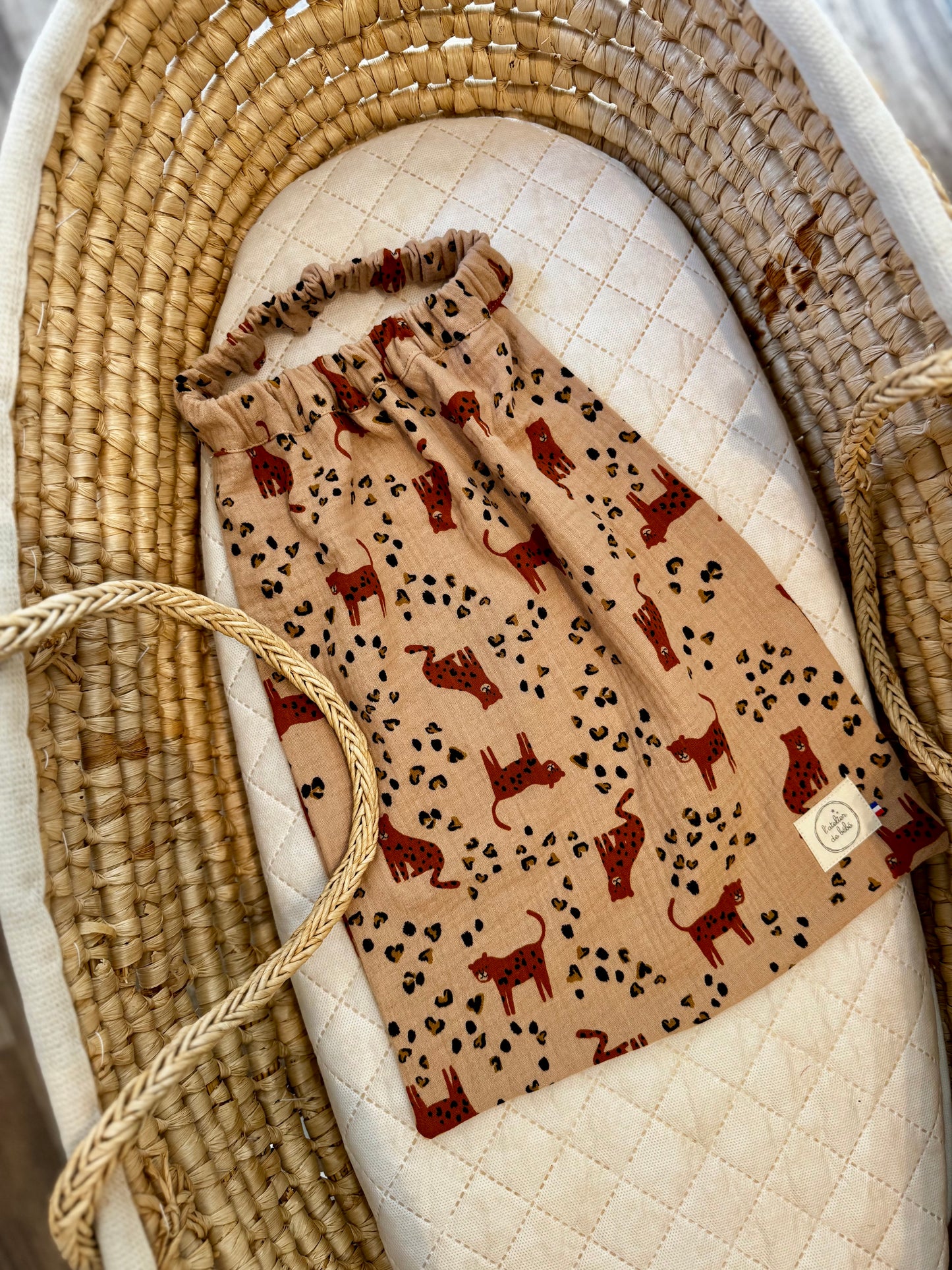 Serviette de cantine -Leopard Garou - Personnalisable